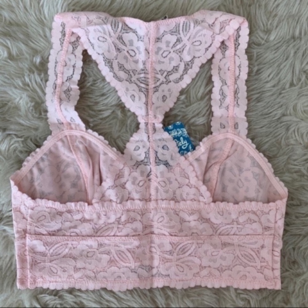 NEW free people galloon lace racerback bralette L - Picture 4 of 5